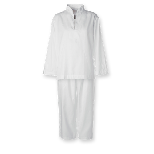 Anna Pajamas - Pinstriped white